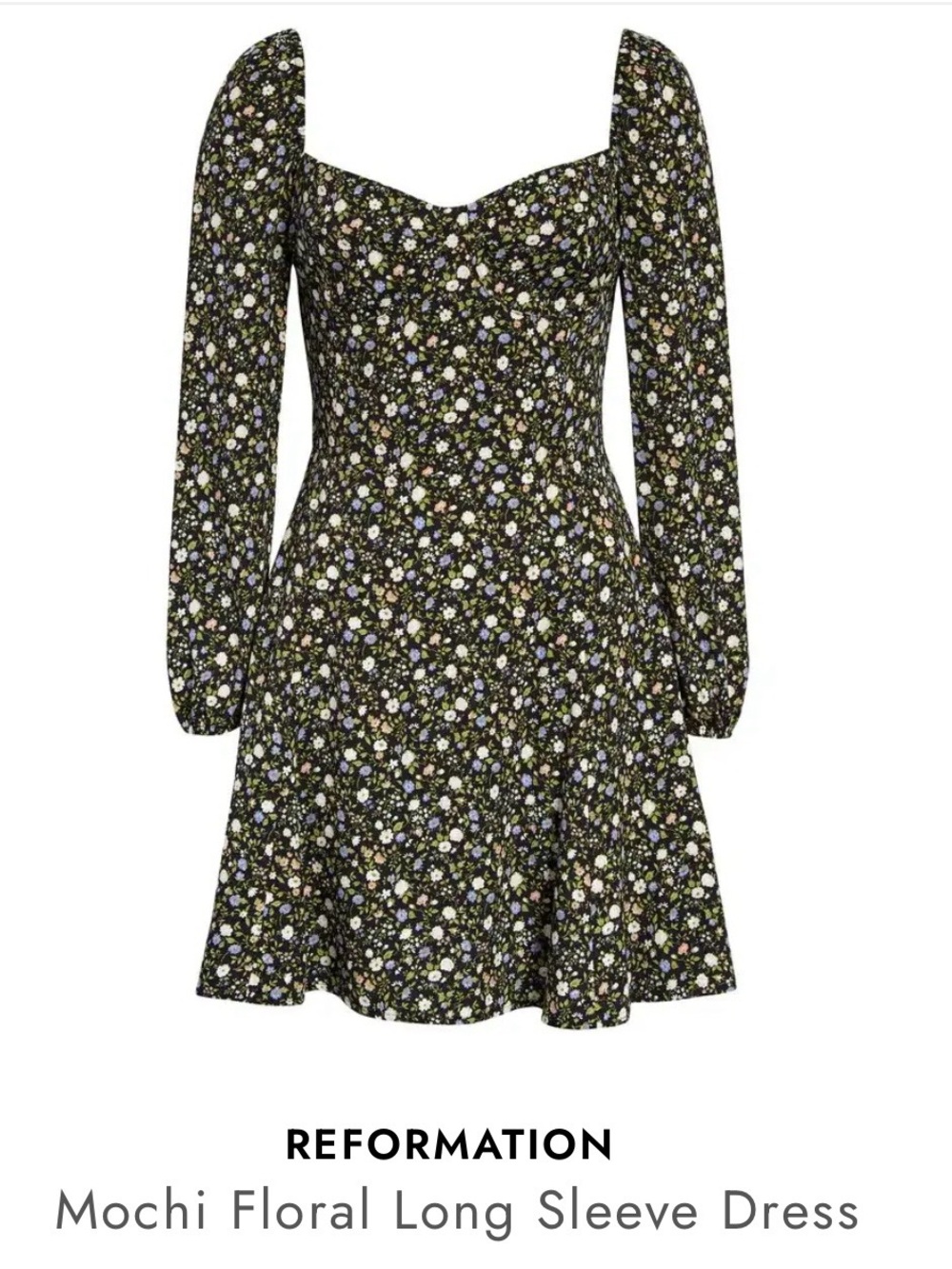 Reformation Mochi Floral Long Sleeve Mini Dress Women’s Size 4